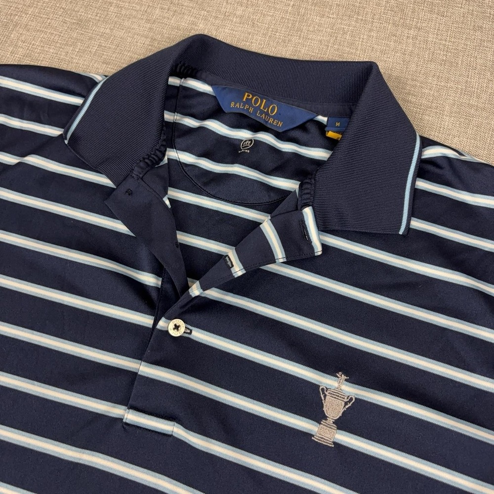 Ralph Lauren Performance Polo US Open Torrey Pines Mens Medium Blue Stripe Golf